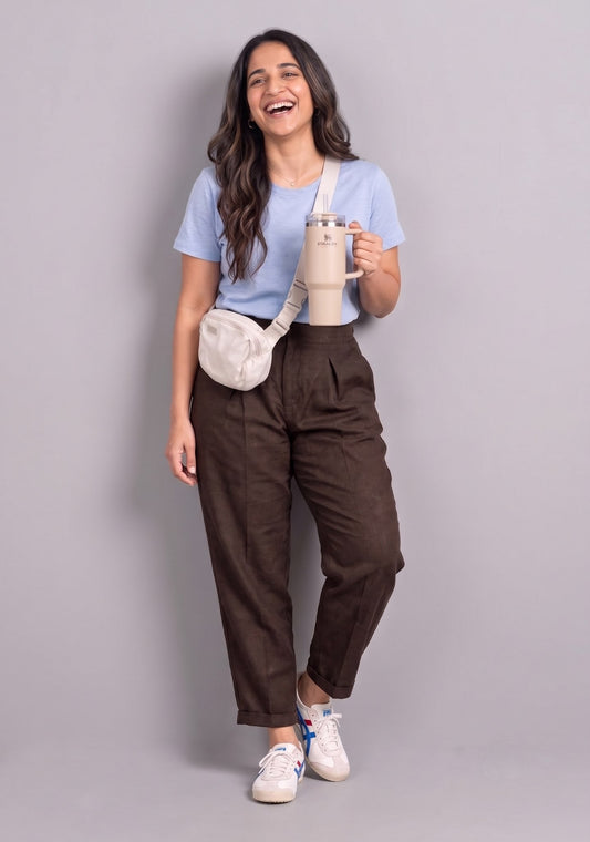 The Everyday Trouser in Mocha Brown