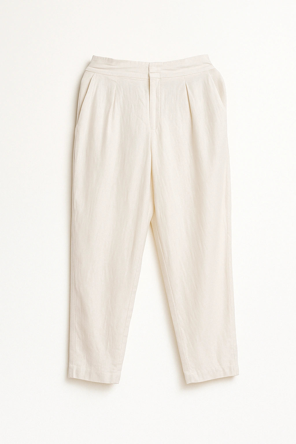 Cotton-Linen Trousers - Almond Cream