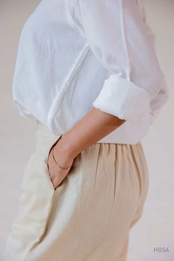 Cotton-Linen Shirt - Cloud White