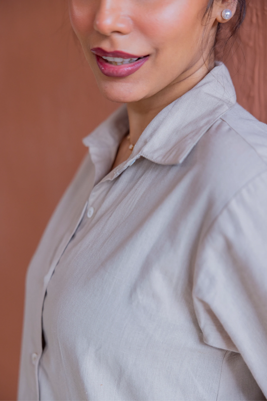 Dune Beige Shirt Dress