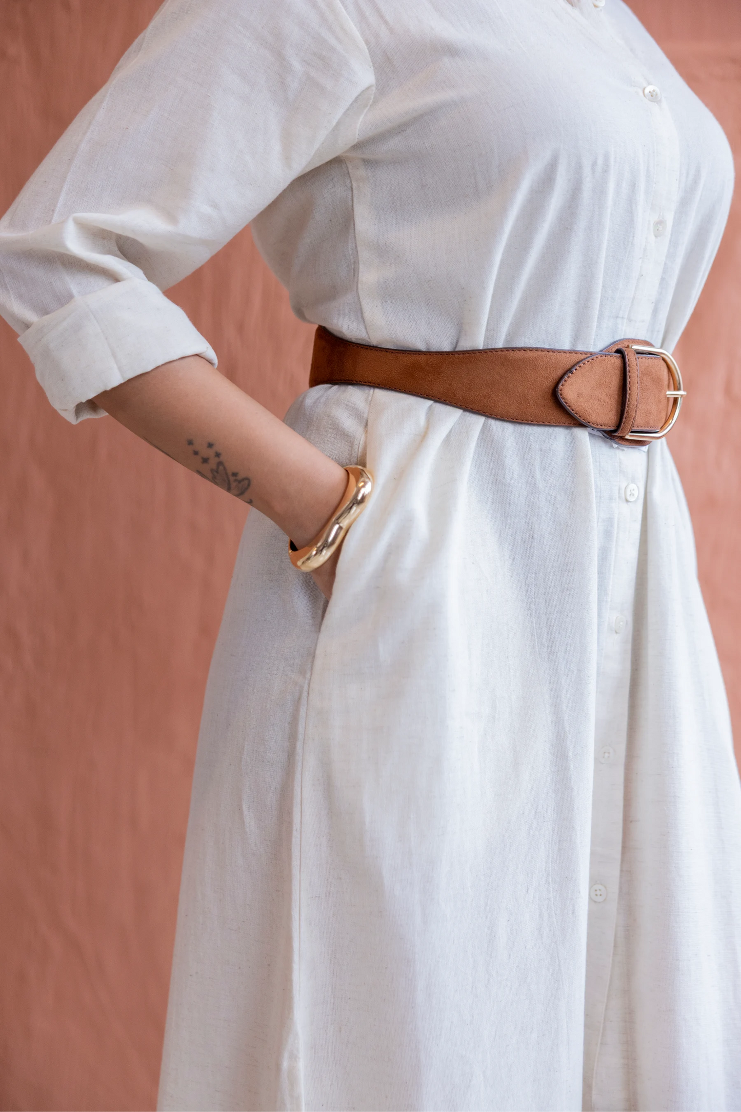 Ivory Drift Shirt dress