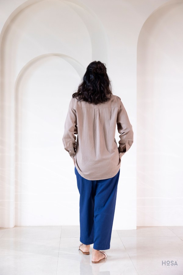 Cotton-Linen Trousers - Ink Blue