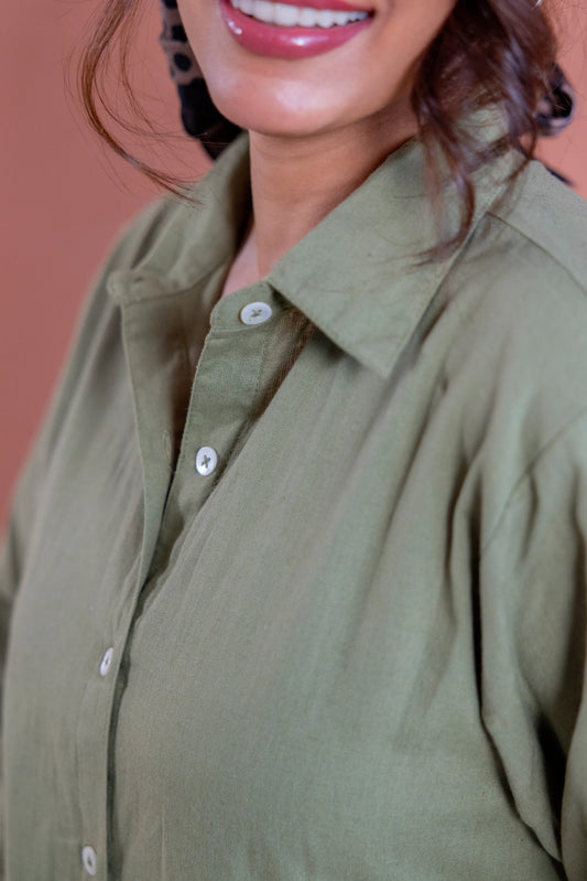 Olive Dust Shirt Dress