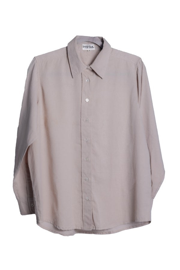Cotton-Linen Shirt - Dune Beige