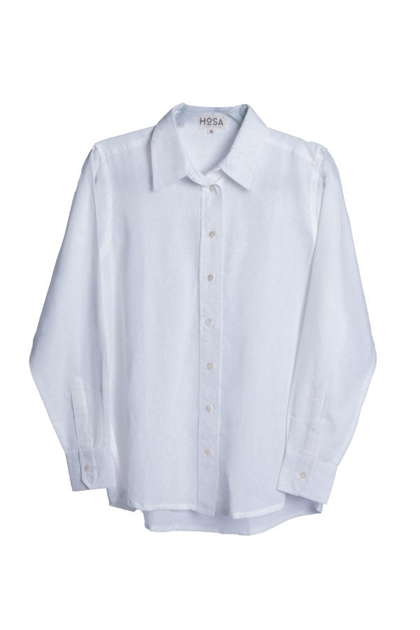 Cotton-Linen Shirt - Cloud White