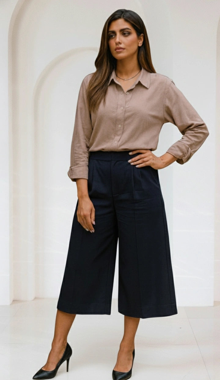 Cotton-Linen Shirt - Earth Taupe