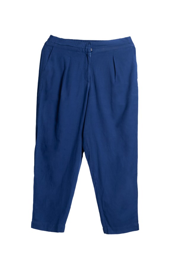 Cotton-Linen Trousers - Ink Blue