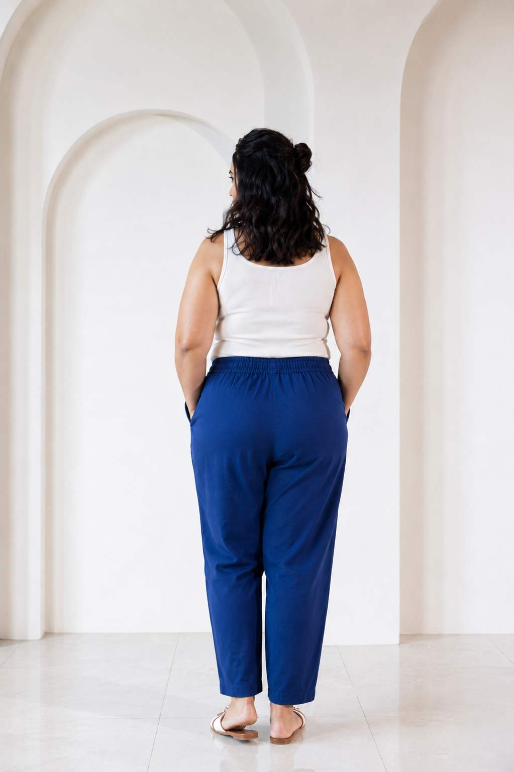 Cotton-Linen Trousers - Ink Blue