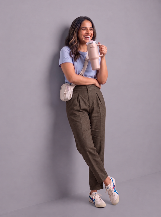 The Everyday Trouser in Mocha Brown