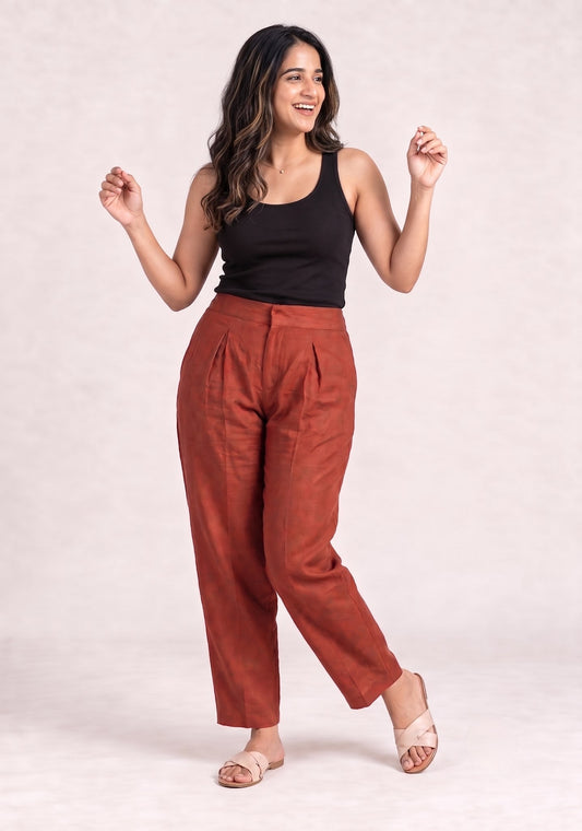 The Everyday Trouser in Terracotta Rust