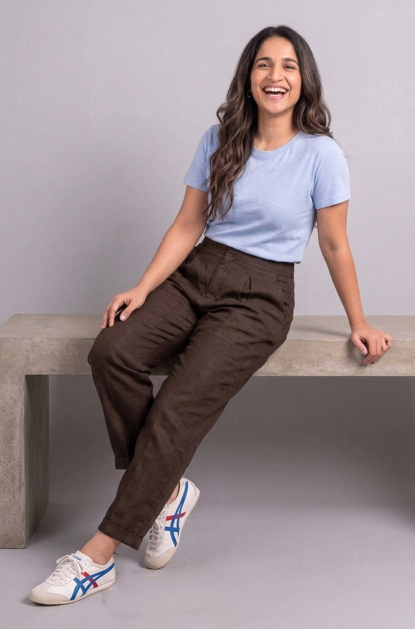 The Everyday Trouser in Mocha Brown