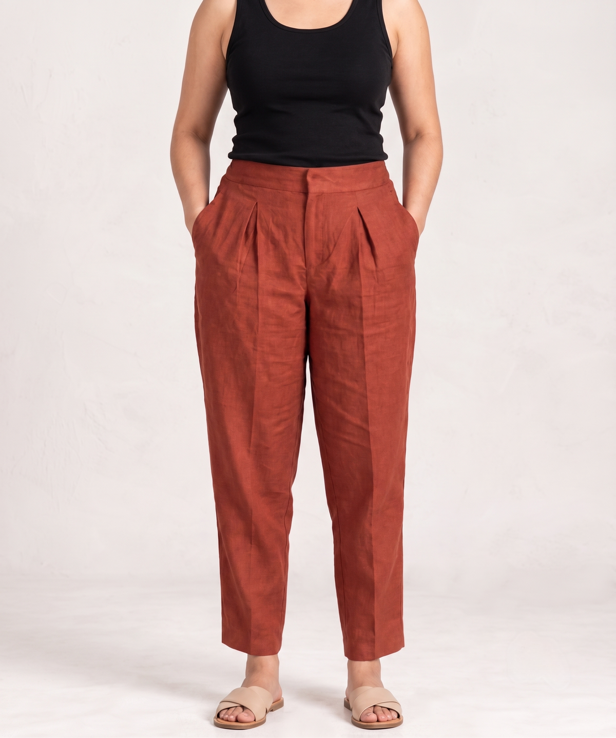 The Everyday Trouser in Terracotta Rust