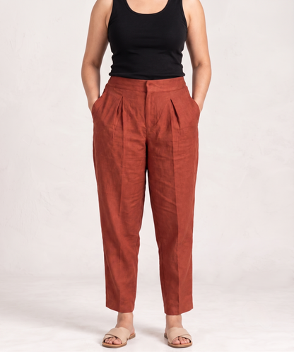 The Everyday Trouser in Terracotta Rust
