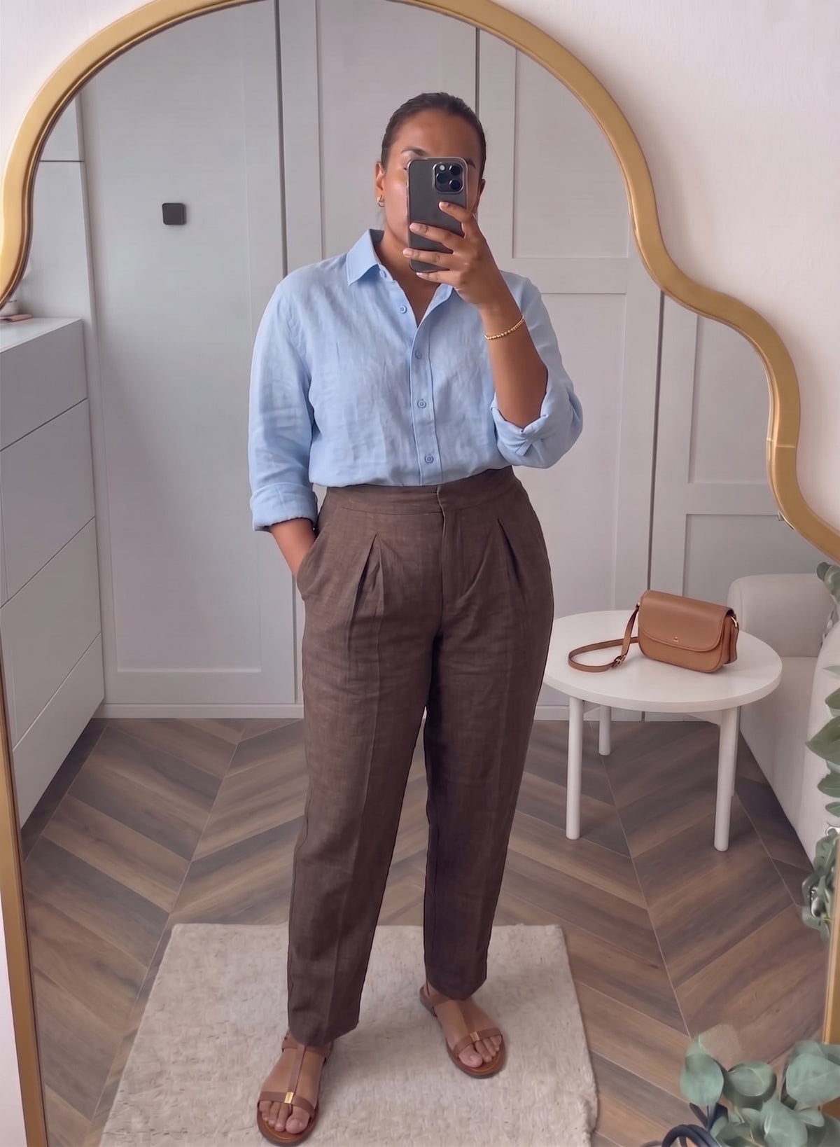 The Everyday Trouser in Mocha Brown