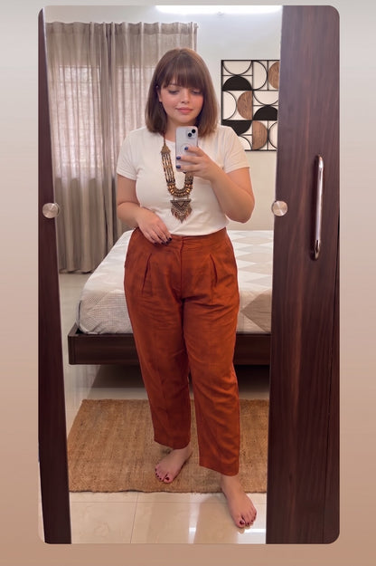 The Everyday Trouser in Terracotta Rust