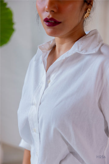 Cotton-Linen Shirt - Cloud White