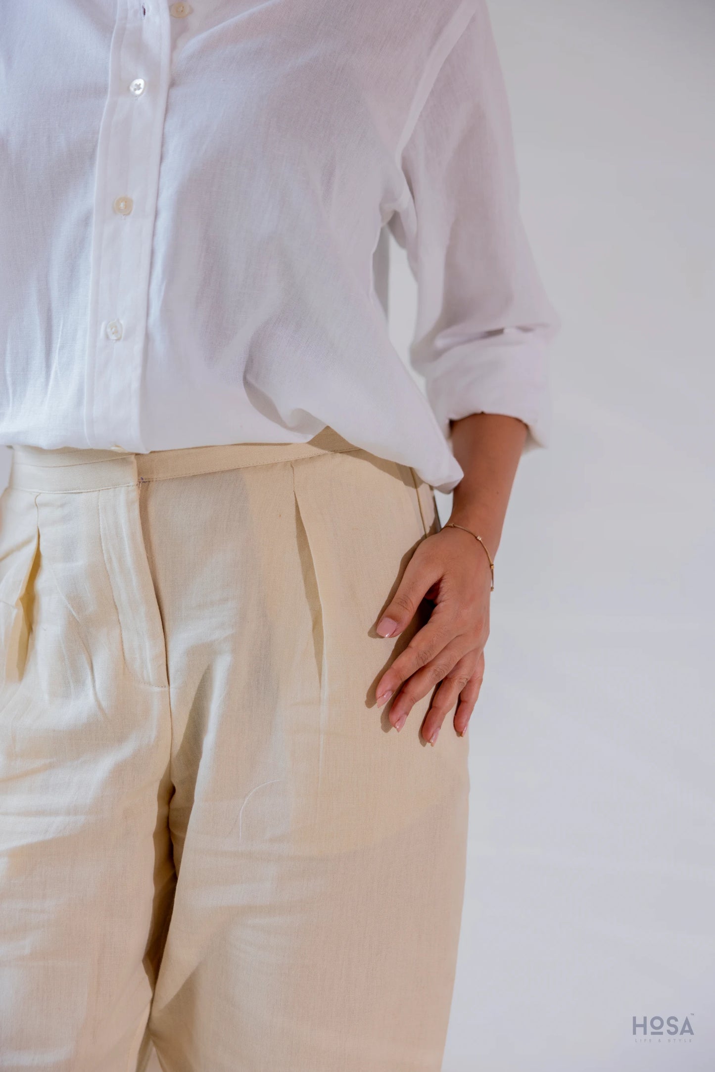 Cotton-Linen Shirt - Cloud White