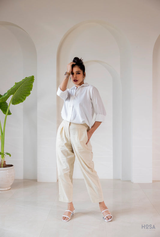 Cotton-Linen Shirt - Cloud White