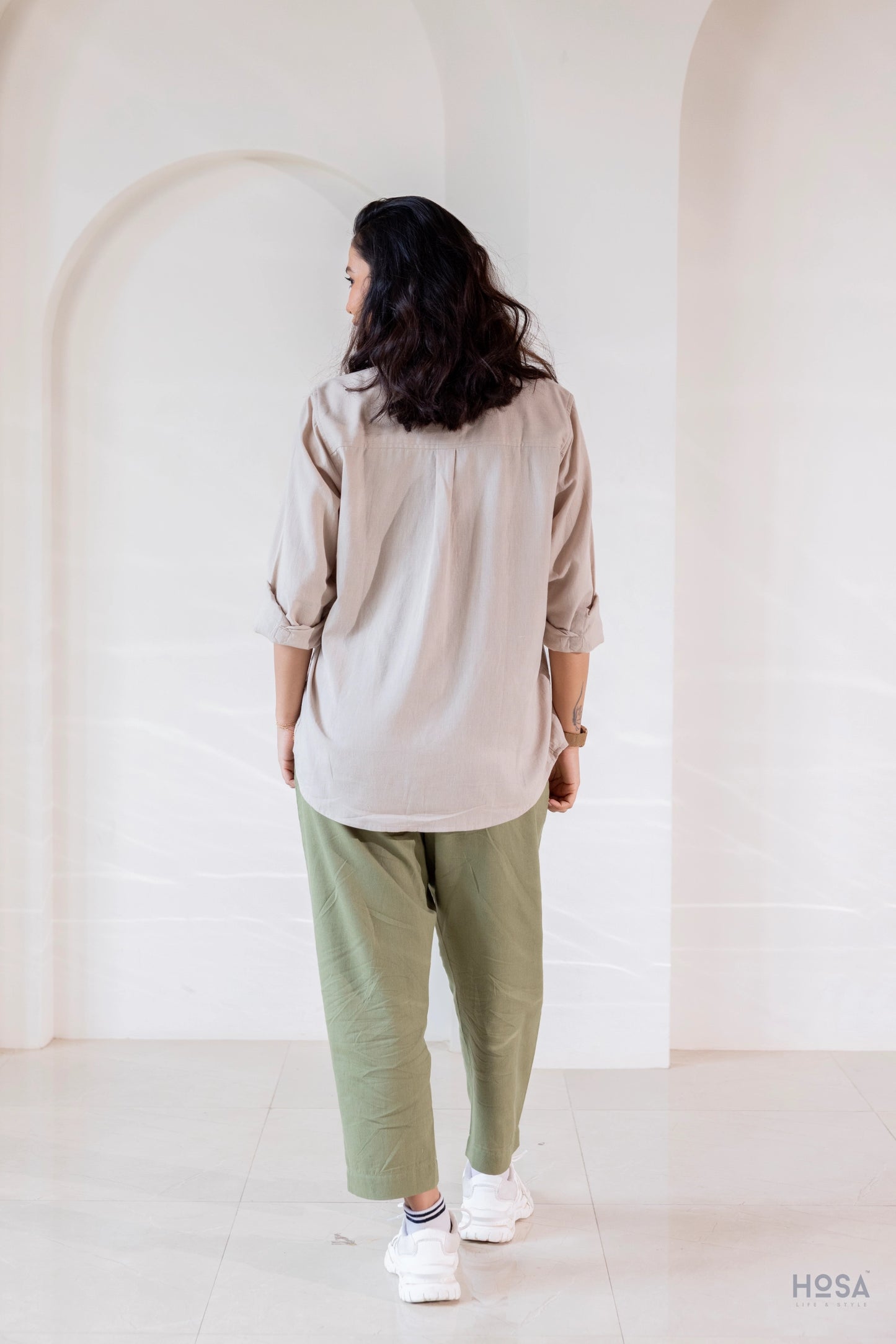 Cotton-Linen Shirt - Dune Beige