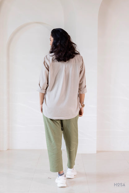 Cotton-Linen Shirt - Dune Beige