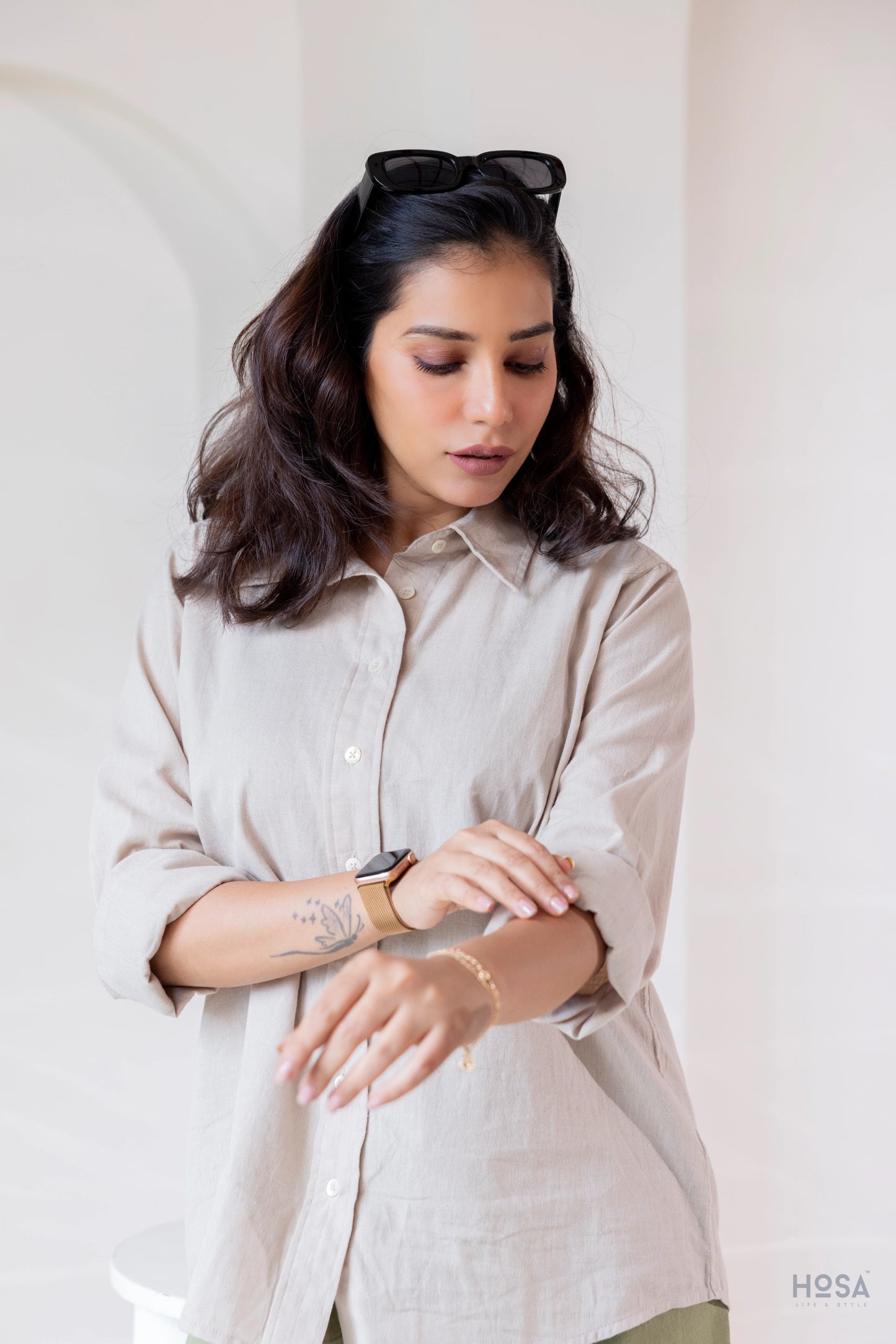 Cotton-Linen Shirt - Dune Beige