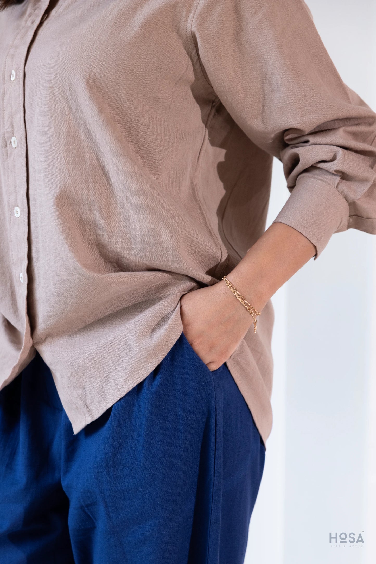 Cotton-Linen Shirt - Earth Taupe