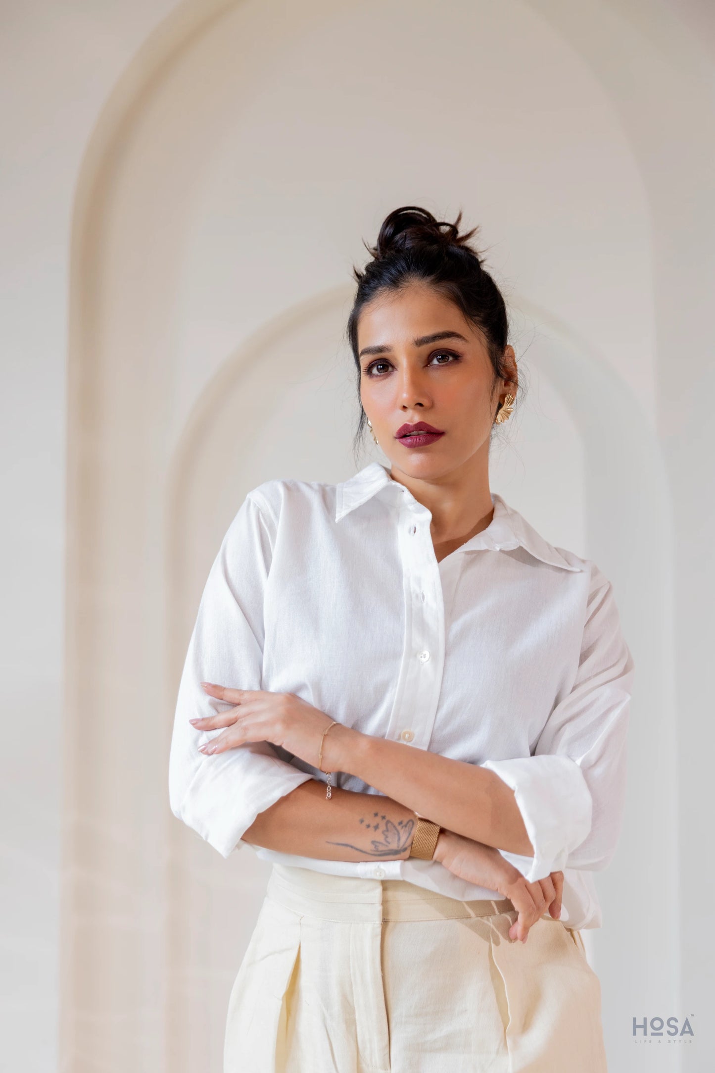 Cotton-Linen Shirt - Cloud White