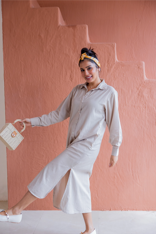 Dune Beige Shirt Dress