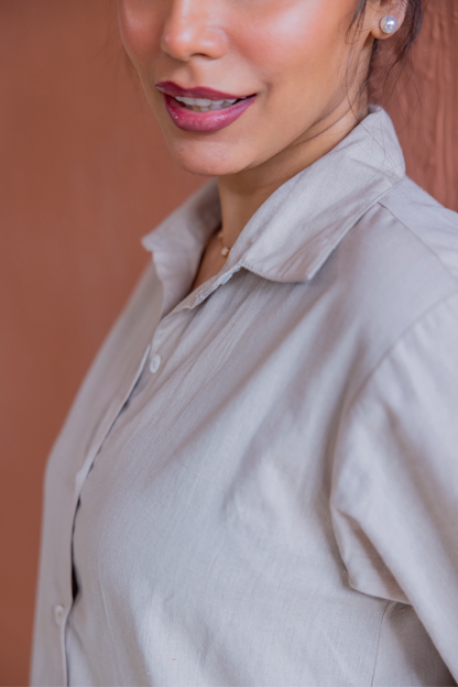 Dune Beige Shirt Dress
