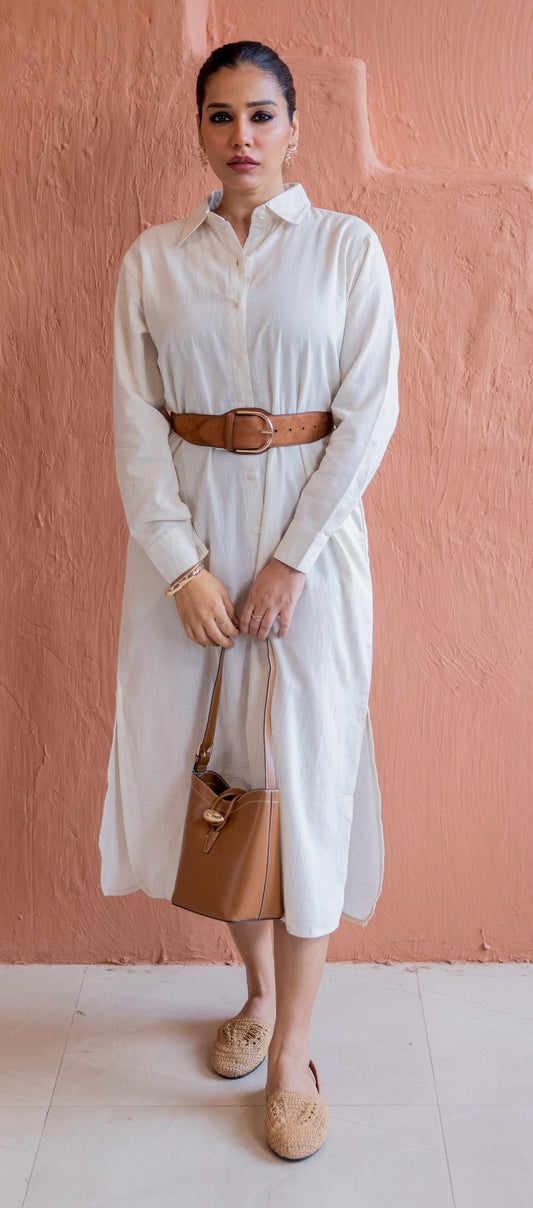 Ivory Drift Shirt dress