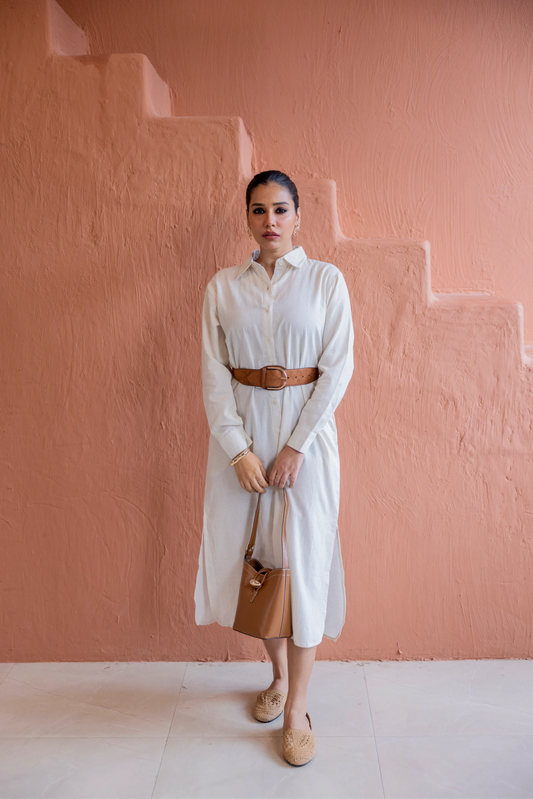 Ivory Drift Shirt dress