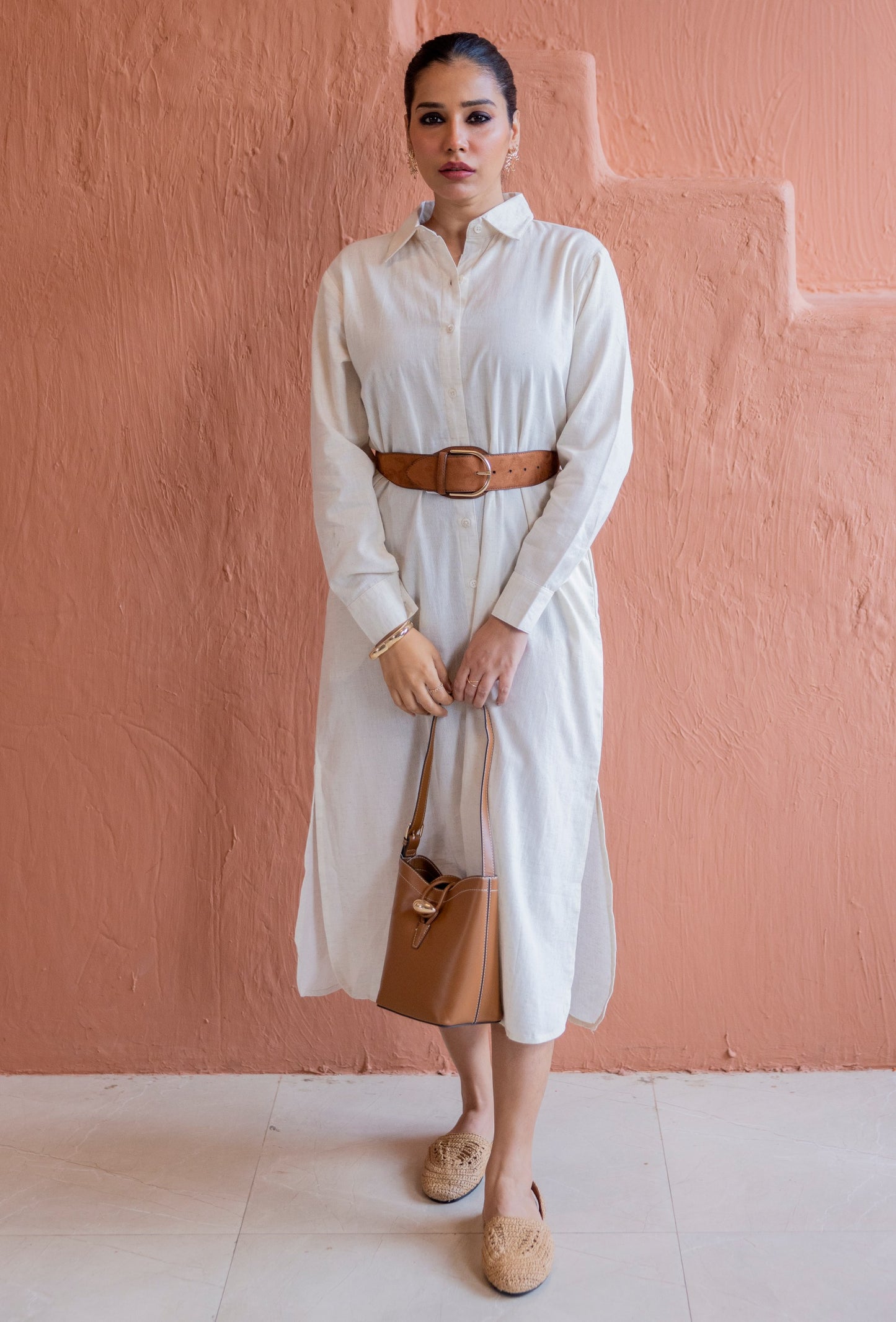 Ivory Drift Shirt dress