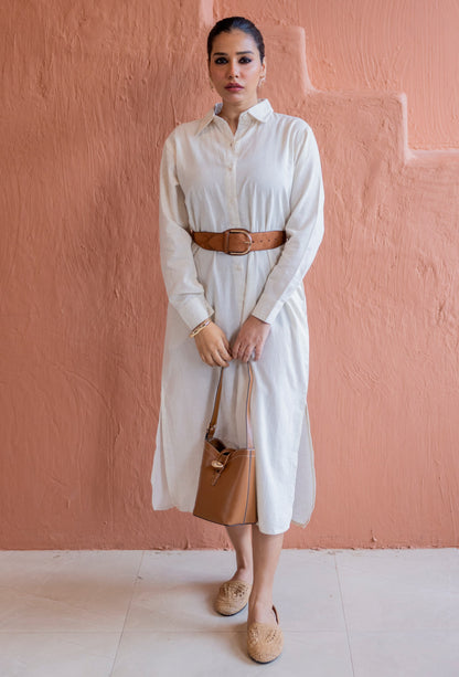 Ivory Drift Shirt dress