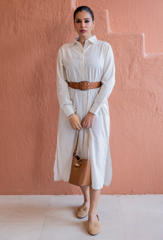 Ivory Drift Shirt dress