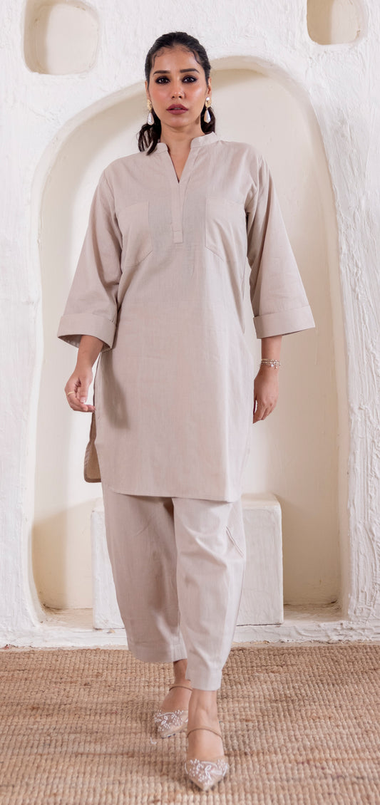 The Everyday Co-Ord in Dune Beige