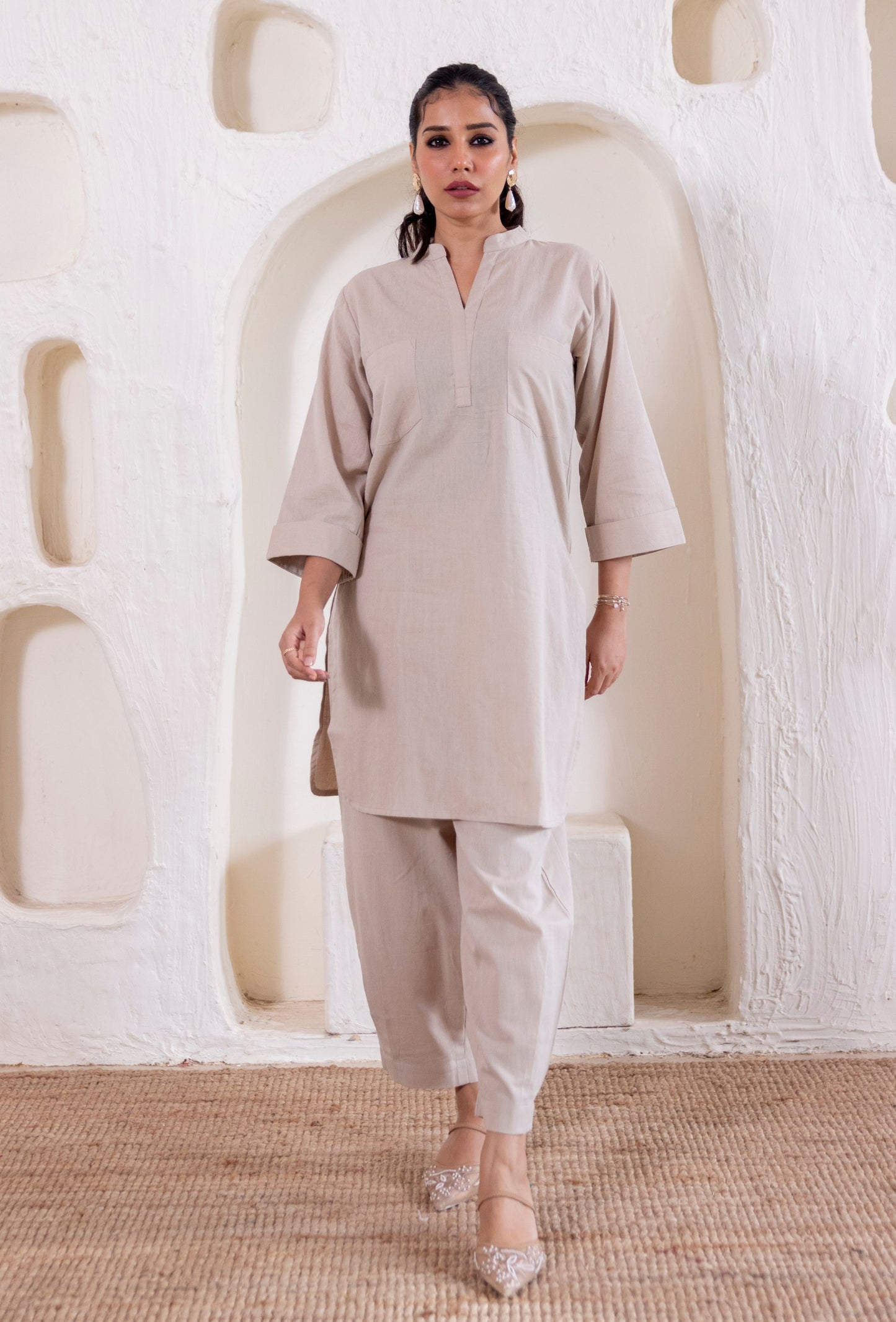 The Everyday Co-Ord in Dune Beige