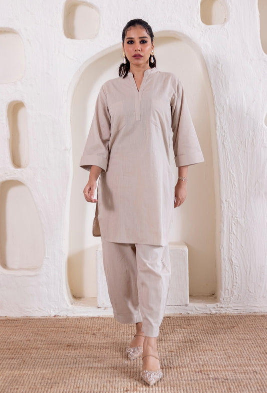 The Everyday Co-Ord in Dune Beige