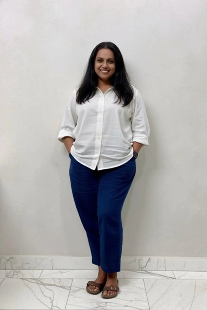 Cotton-Linen Shirt - Cloud White