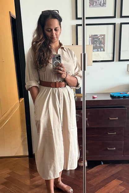 Dune Beige Shirt Dress