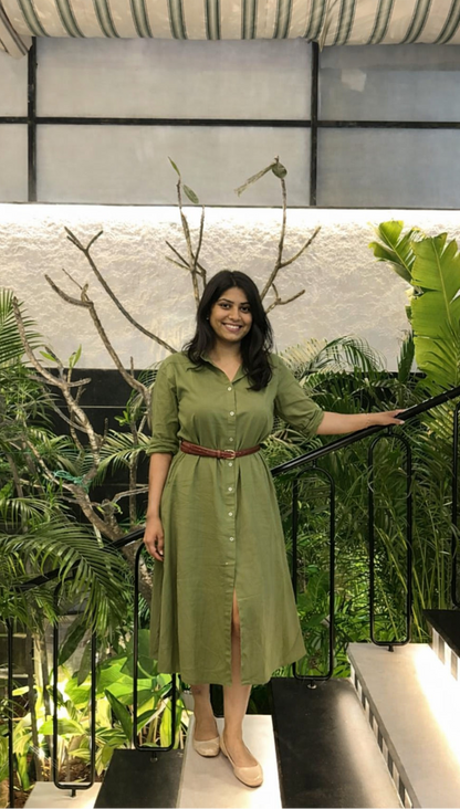Olive Dust Shirt Dress